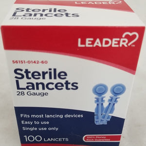 LEADER STERILE LANCETS 28 GAUGE BX-100